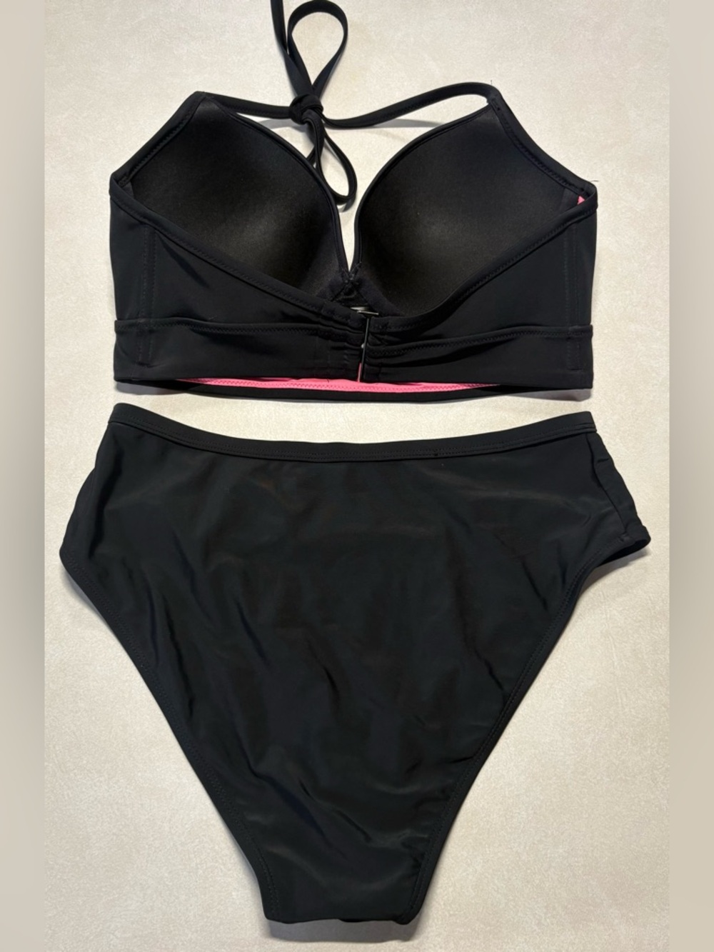 PINK Victoria's Secret Black Halter Bikini - Picture 2 of 4